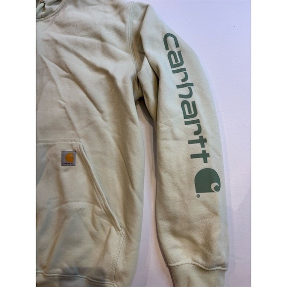 Carhartt Men's Loose Fit Hooded Sweatshirt Green Pullover Size L - Picture 3 of 7